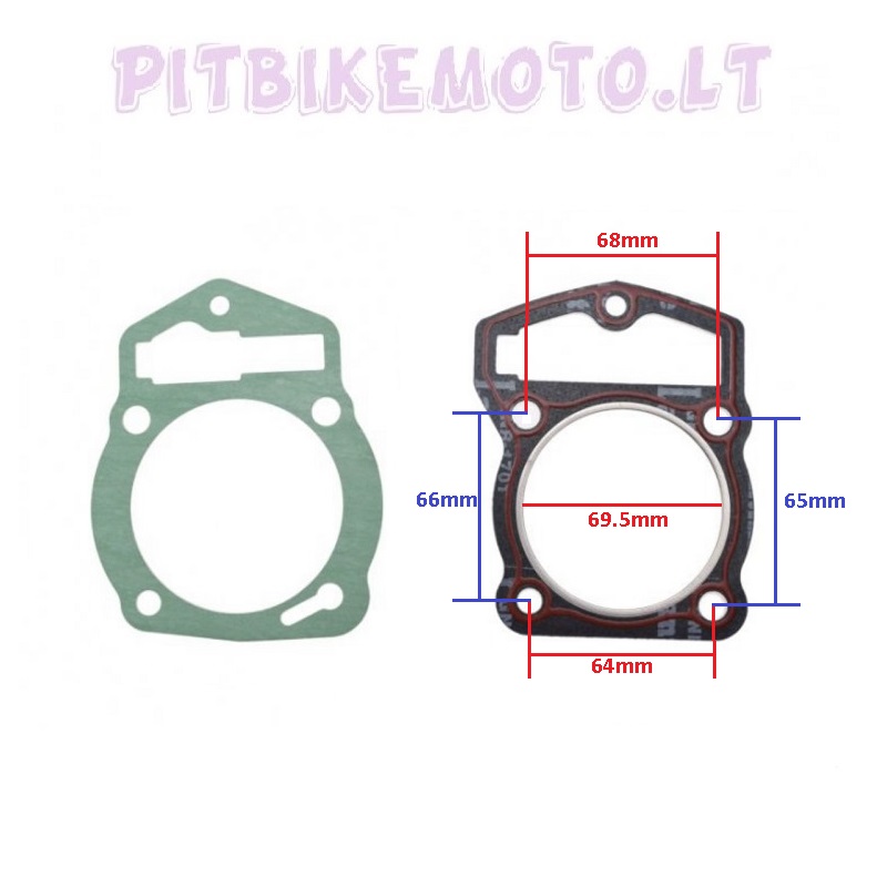 34. Cilindro tarpinės Bashan 250cc 69mm STU058-BA0044