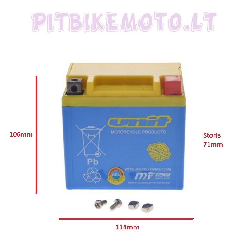 3. Akumuliatorius 12V 5Ah gelinis YTX5L-BS ELE086-AB0028B