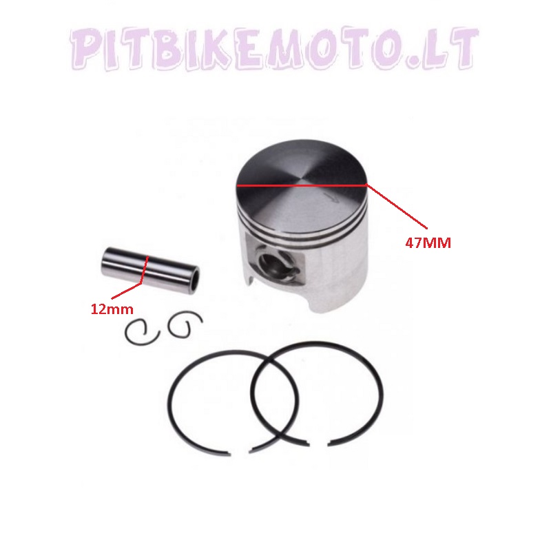 52. Stūmoklis 2T 47mm 70cc PIN12 Peugeot Ludix STU120-AY30050