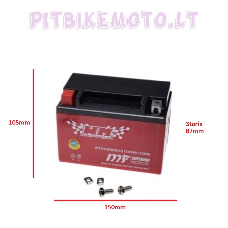 6. Gelinis akumuliatorius YTX9-BS 12V 8Ah ELE132-AB0033